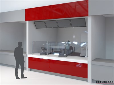 Защитный экран на хромированных опорах - фото 4749