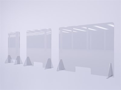 Настольный переносной защитный экран на опорах из акрила - фото 4752